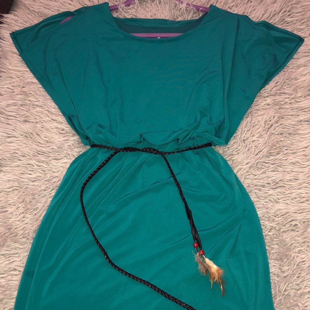 Light Emerald belted dress